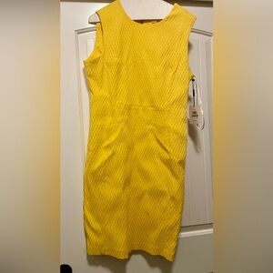Calvin Klein Yellow Textured Sheath Dress NWT